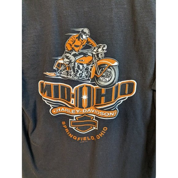 Harley Davidson Shirt Springfield Ohio Earl Medium M Hog Front/Back Graphics - Picture 4 of 8